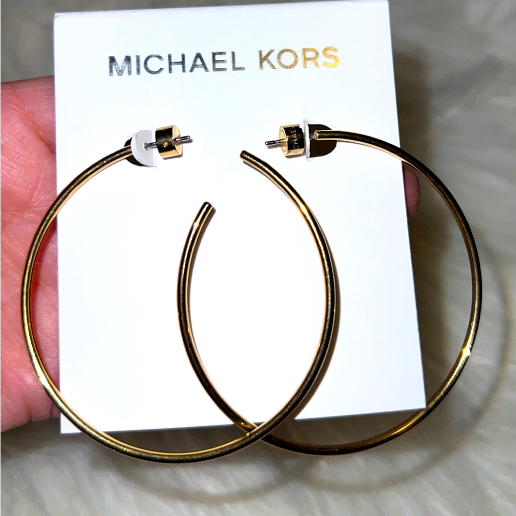 Mk Yellow Gold Earrings- Brand New. It Was $139